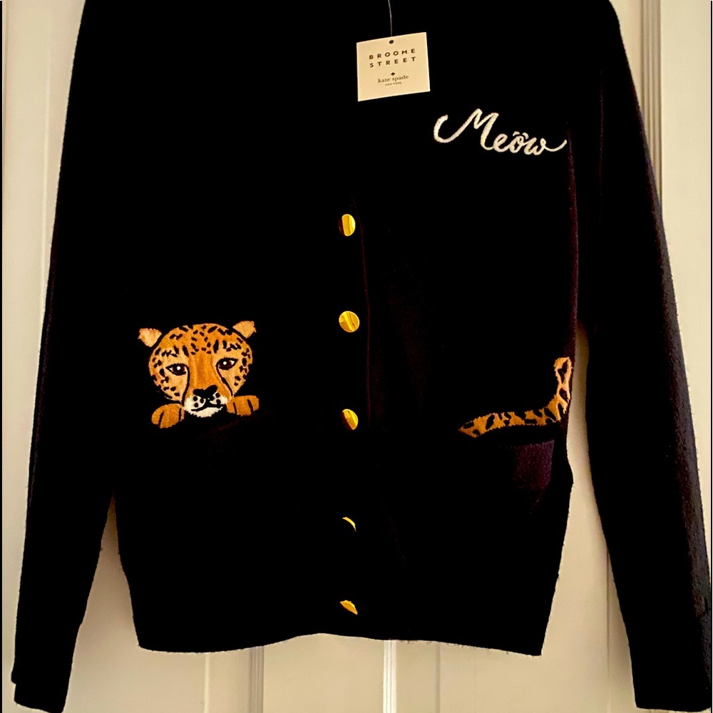 NWT KATE SPADE “Meow” cardigan